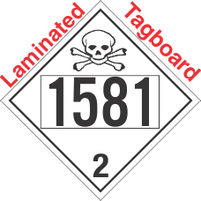 Toxic Gas Class 2.3 UN1581 Tagboard DOT Placard