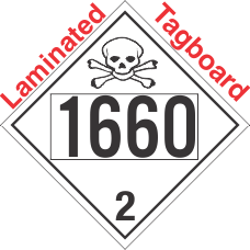Toxic Gas Class 2.3 UN1660 Tagboard DOT Placard