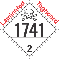 Toxic Gas Class 2.3 UN1741 Tagboard DOT Placard