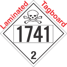 Toxic Gas Class 2.3 UN1741 Tagboard DOT Placard