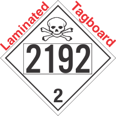 Toxic Gas Class 2.3 UN2192 Tagboard DOT Placard