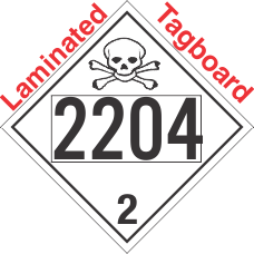 Toxic Gas Class 2.3 UN2204 Tagboard DOT Placard