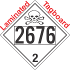 Toxic Gas Class 2.3 UN2676 Tagboard DOT Placard