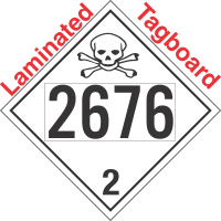 Toxic Gas Class 2.3 UN2676 Tagboard DOT Placard