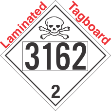 Toxic Gas Class 2.3 UN3162 Tagboard DOT Placard