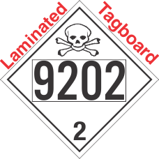 Toxic Gas Class 2.3 UN9202 Tagboard DOT Placard