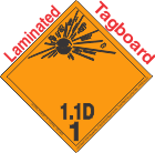 Explosive Class 1.1D Wordless Tagboard DOT Placard