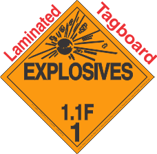 Explosive Class 1.1F Tagboard DOT Placard