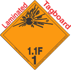 Explosive Class 1.1F Wordless Tagboard DOT Placard