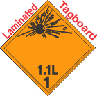 Explosive Class 1.1L Wordless Tagboard DOT Placard