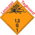 Explosive Class 1.3G Wordless Tagboard DOT Placard