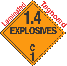 Explosive Class 1.4C Tagboard DOT Placard
