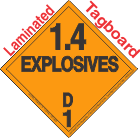 Explosive Class 1.4D Tagboard DOT Placard