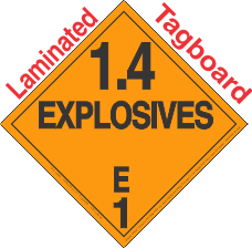 Explosive Class 1.4E Tagboard DOT Placard