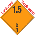 Explosive Class 1.5D Wordless Tagboard DOT Placard