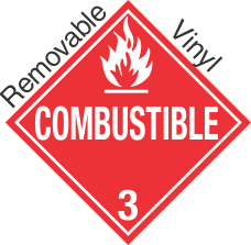 Standard Worded Combustible Class 3 Removable Vinyl Placard