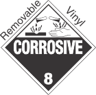 Standard Worded Corrosive Class 8 Removable Vinyl Placard