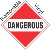 Standard Worded Dangerous (Mixed Load) Removable Vinyl Placard