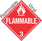 Standard Worded Flammable Class 3 Removable Vinyl Placard