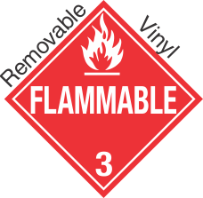 Standard Worded Flammable Class 3 Removable Vinyl Placard