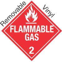 Standard Worded Flammable Gas Class 2.2 Removable Vinyl Placard