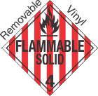Standard Worded Flammable Solid Class 4.1 Removable Vinyl Placard
