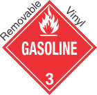 Standard Worded Gasoline Class 3 Removable Vinyl Placard