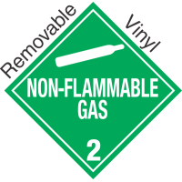 Standard Worded Non Flammable Gas Class 2.2 Removable Vinyl Placard