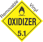Standard Worded Oxidizer Class 5.1 Removable Vinyl Placard