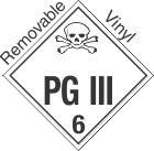 Standard Worded PG III Class 6.2 Removable Vinyl Placard