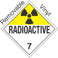 Standard Worded Radioactive Class 7 Removable Vinyl Placard