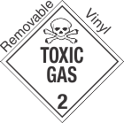 Standard Worded Toxic Gas Class 2.3 Removable Vinyl Placard