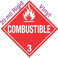 Standard Worded Combustible Class 3 20mil Rigid Vinyl Placard