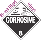 Standard Worded Corrosive Class 8 20mil Rigid Vinyl Placard