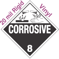 Standard Worded Corrosive Class 8 20mil Rigid Vinyl Placard