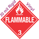 Standard Worded Flammable Class 3 20mil Rigid Vinyl Placard