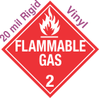 Standard Worded Flammable Gas Class 2.2 20mil Rigid Vinyl Placard