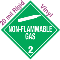 Standard Worded Non Flammable Gas Class 2.2 20mil Rigid Vinyl Placard