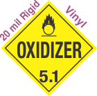 Standard Worded Oxidizer Class 5.1 20mil Rigid Vinyl Placard