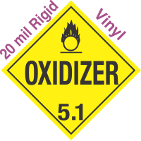 Standard Worded Oxidizer Class 5.1 20mil Rigid Vinyl Placard