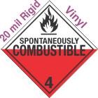 Standard Worded Spontaneously Combustible Class 4.2 20mil Rigid Vinyl Placard