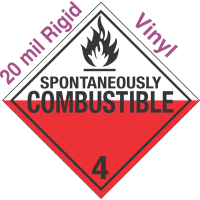 Standard Worded Spontaneously Combustible Class 4.2 20mil Rigid Vinyl Placard