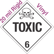 Standard Worded Toxic Class 6.2 20mil Rigid Vinyl Placard