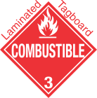 Standard Worded Combustible Class 3 Laminated Tagboard Placard