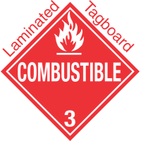 Standard Worded Combustible Class 3 Laminated Tagboard Placard