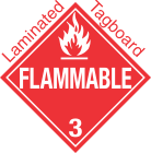 Standard Worded Flammable Class 3 Laminated Tagboard Placard