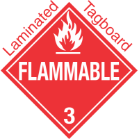 Standard Worded Flammable Class 3 Laminated Tagboard Placard