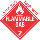 Standard Worded Flammable Gas Class 2.2 Laminated Tagboard Placard