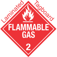 Standard Worded Flammable Gas Class 2.2 Laminated Tagboard Placard