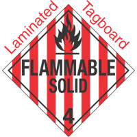 Standard Worded Flammable Solid Class 4.1 Laminated Tagboard Placard